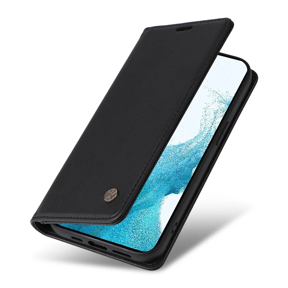 YIKATU YK-001 For Samsung Galaxy S23+ Magnetic Auto Closing PU Leather Shockproof Wallet Case Foldable Stand Protective Cover - Black - 5