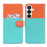 For Samsung Galaxy S26+ Cartoon Pet Series  Wallet Phone Case Splicing Leather Flip Cover - Sky Blue - 1