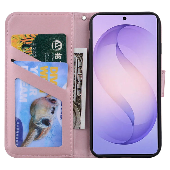 For Samsung Galaxy S26 Ultra Case Cartoon Pattern Wallet Leather Phone Cover - Pink - 4