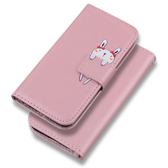 For Samsung Galaxy S26 Ultra Case Cartoon Pattern Wallet Leather Phone Cover - Pink - 5