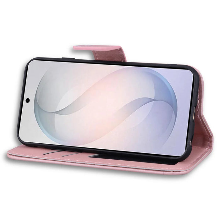 For Samsung Galaxy S26+ Case Cartoon Pattern Wallet Leather Phone Cover - Pink - 6