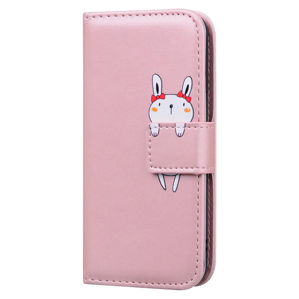 For Samsung Galaxy S26 Case Cartoon Pattern Wallet Leather Phone Cover - Pink - 2