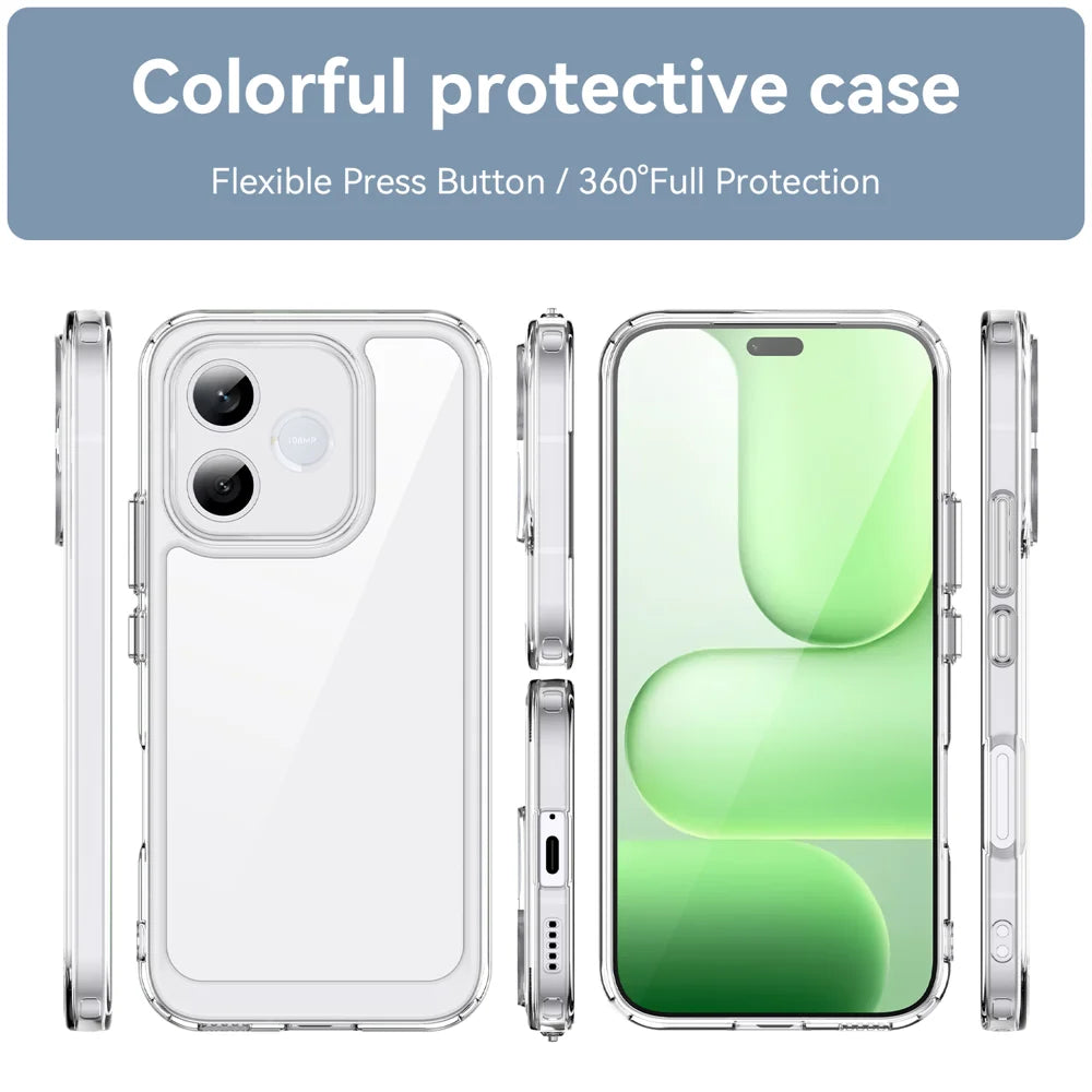 WANLONFENG For Honor 600 Lite 5G Case MF Series TPU Acrylic Clear Phone Cover with Tempered Glass Film - Transparent - 3