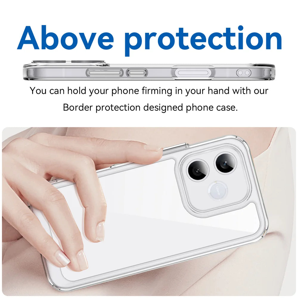 WANLONFENG For Honor 600 Lite 5G Case MF Series TPU Acrylic Clear Phone Cover with Tempered Glass Film - Transparent - 5