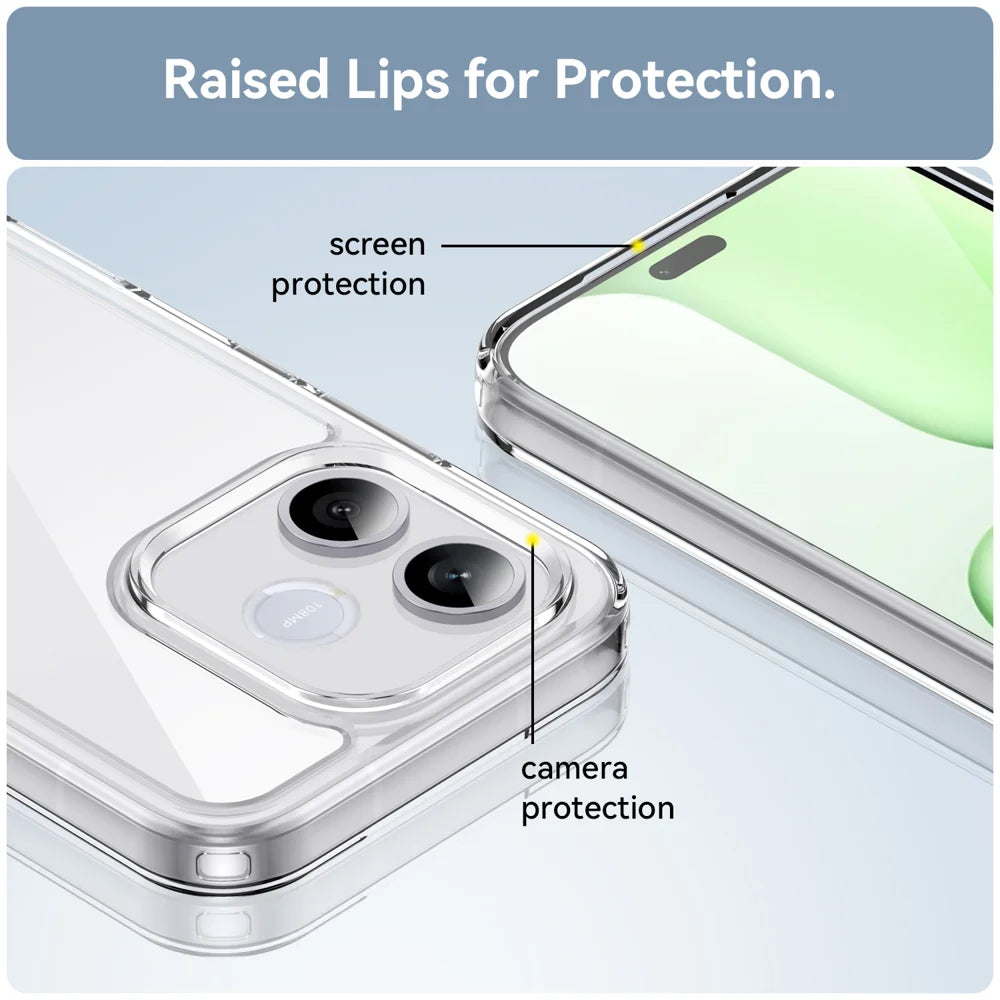 WANLONFENG For Honor 600 Lite 5G Case MF Series TPU Acrylic Clear Phone Cover with Tempered Glass Film - Transparent - 7