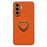 For Samsung Galaxy A56 5G Electroplating Phone Case Diamond Lens Ring Heart Kickstand TPU PC Protective Shell - Orange - 1