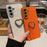 For Samsung Galaxy A56 5G Electroplating Phone Case Diamond Lens Ring Heart Kickstand TPU PC Protective Shell - Orange - 4