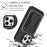 For iPhone 16 Pro Magnetic Case with Detachable Card Holder Kickstand TPU + PU Back Cover Compatible with MagSafe - Black - 7