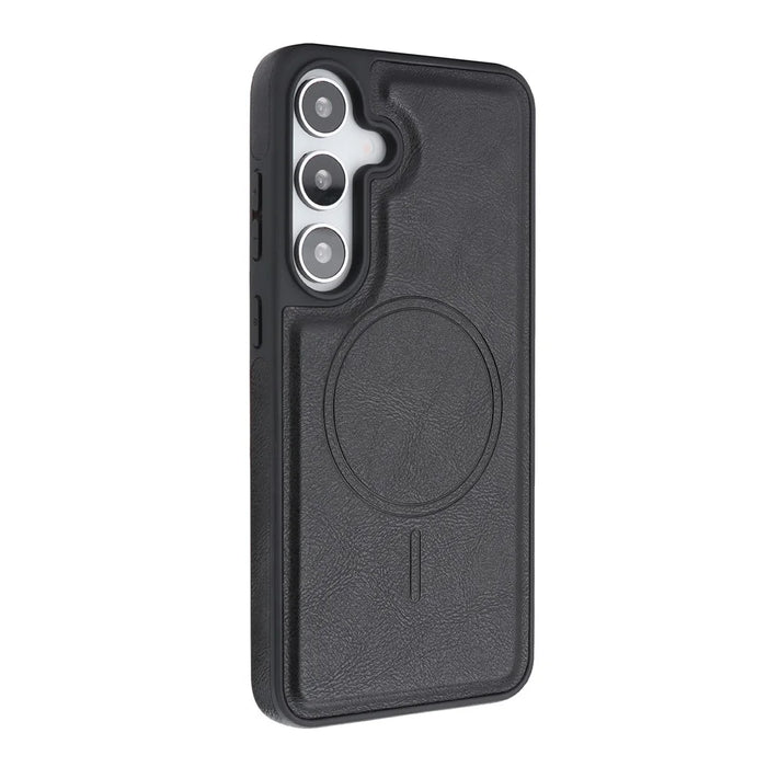 For Samsung Galaxy S26 Magnetic Case with Detachable Card Holder Kickstand TPU + PU Back Cover Compatible with MagSafe - Black - 5