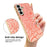 For Samsung Galaxy A56 5G Case Camellia Embossed Glitter Camera Ring PU Leather Cover with 15cm Pearl Strap - Pink - 3