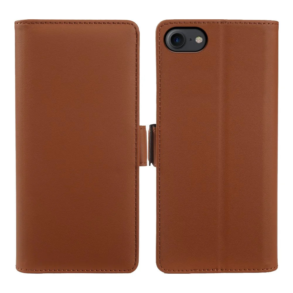 Leather Case For iPhone 7 4.7 inch  /  8 4.7 inch  /  SE (2022)  /  SE (2020) Wallet Stand TPU + PU Skin-touch Cover - Brown - 1