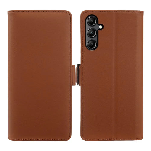 Leather Case For Samsung Galaxy A14 4G  /  5G Wallet Stand TPU + PU Skin-touch Cover - Brown - 1