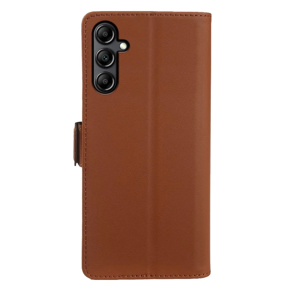 Leather Case For Samsung Galaxy A14 4G  /  5G Wallet Stand TPU + PU Skin-touch Cover - Brown - 7