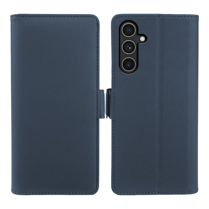 For Samsung Galaxy A24 5G Leather Case Wallet Stand TPU + PU Skin-touch Cover - Blue - 1