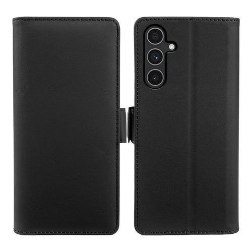 For Samsung Galaxy A34 5G Leather Case Wallet Stand TPU + PU Skin-touch Cover - Black - 1