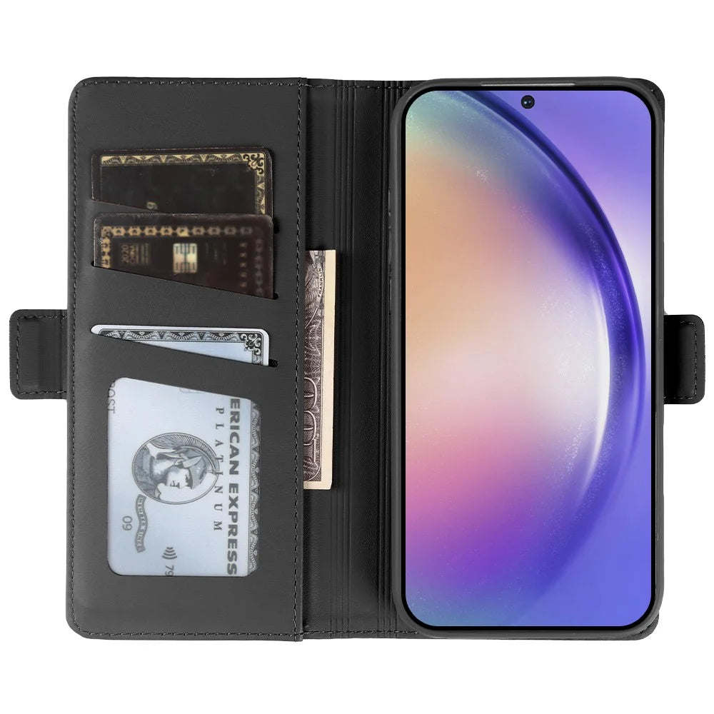 For Samsung Galaxy A54 5G Leather Case Wallet Stand TPU + PU Skin-touch Cover - Black - 2
