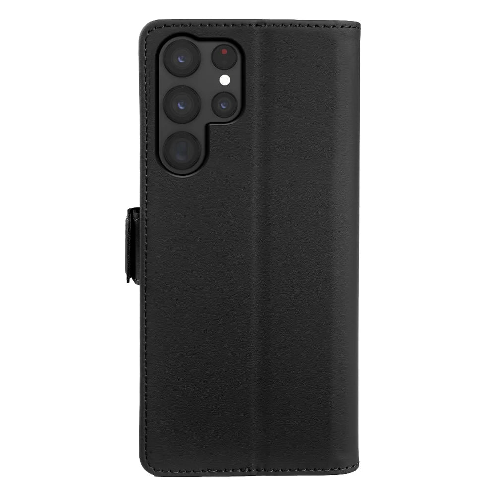 For Samsung Galaxy S22 Ultra 5G Leather Case Wallet Stand TPU + PU Skin-touch Cover - Black - 7