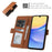 For Samsung Galaxy A15 4G Leather Case Wallet Stand TPU + PU Skin-touch Cover - Brown - 3