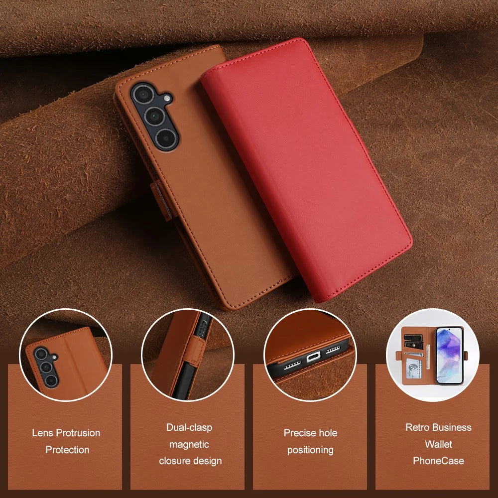 For Samsung Galaxy A55 5G Leather Case Wallet Stand TPU + PU Skin-touch Cover - Blue - 4