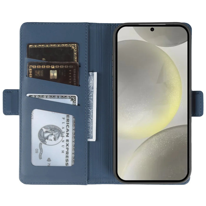 For Samsung Galaxy S24+ Leather Case Wallet Stand TPU + PU Skin-touch Cover - Blue - 2