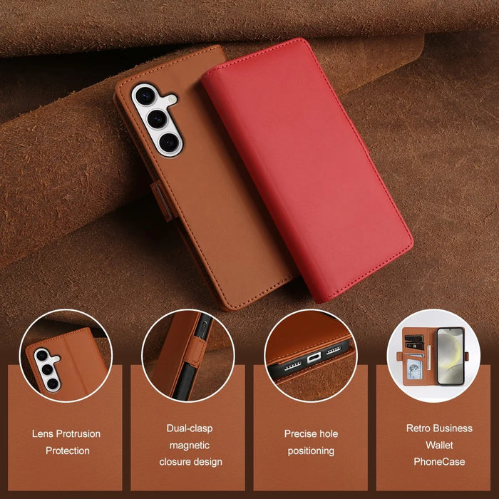 For Samsung Galaxy S24+ Leather Case Wallet Stand TPU + PU Skin-touch Cover - Blue - 4