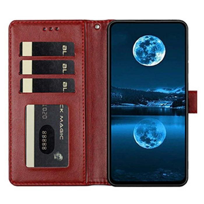 For iPhone 18 Pro Max / 17 Pro Max Wallet Case Litchi Texture Leather Flip Cover with Card Slots and Hand Strap - Red - 2