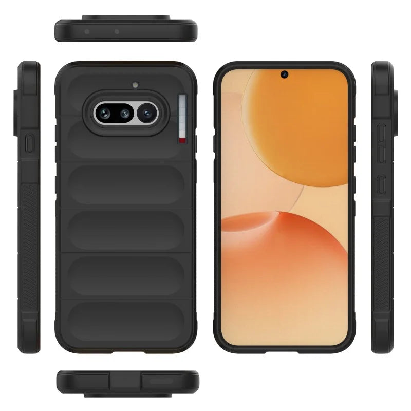 WANLONFENG For Nothing Phone (4a) TPU Case HD Series Anti Slip Phone Cover with Tempered Glass - Black - 5