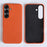 For Samsung Galaxy A18 5G / A18 4G / A17 5G / A17 4G Magnetic Case Litchi Texture Genuine Cow Leather + PC Phone Cover - Orange - 1