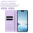 For iPhone 17e / iPhone 17 Wallet Case RFID Blocking Butterfly Imprinted Magnetic Flip Leather Cover - Light Purple - 5