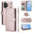 For Realme Note 80 4G Leather Case Stand Wallet Phone Cover with Shoulder  /  Wrist Strap - Pink - 1