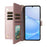 For Realme Note 80 4G Leather Case Stand Wallet Phone Cover with Shoulder  /  Wrist Strap - Pink - 2
