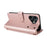 For Realme Note 80 4G Leather Case Stand Wallet Phone Cover with Shoulder  /  Wrist Strap - Pink - 6