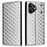 For Realme Note 80 4G Case Wallet Rhombus Imprinted PU Leather Phone Cover - Silver - 1