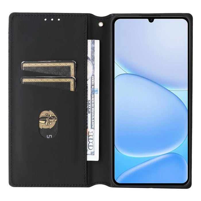 For Realme Note 80 4G Case Wallet Rhombus Imprinted PU Leather Phone Cover - Silver - 2
