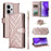 For Realme P4 Power 5G Leather Case Stand Wallet Phone Cover with Shoulder  /  Wrist Strap - Pink - 1