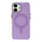 For iPhone 16 Magnetic Case Ripple Pattern Clear Acrylic PC Protective Cover Compatible with MagSafe - Purple - 2
