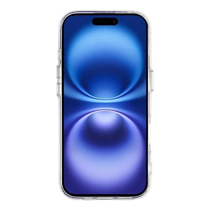 For iPhone 16 Magnetic Case Ripple Pattern Clear Acrylic PC Protective Cover Compatible with MagSafe - Purple - 3