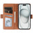 For iPhone 15 Leather Case Wallet Stand TPU + PU Skin-touch Cover - Brown - 2