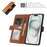 For iPhone 15 Leather Case Wallet Stand TPU + PU Skin-touch Cover - Brown - 3