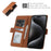 For iPhone 15 Pro Leather Case Wallet Stand TPU + PU Skin-touch Cover - Brown - 3