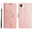 For iPhone 17e Leather Wallet Case Butterfly Flower Imprinted Phone Cover with Strap - Rose Gold - 1