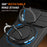 For iPhone 15 Pro Max Magnetic Case Ring Kickstand Slide Camera Cover TPU PC Hybrid Phone Shell - Black - 2