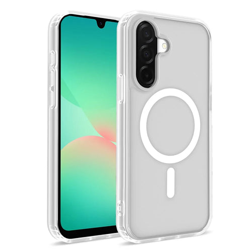 For Samsung Galaxy A18 5G / A18 4G / A17 5G / A17 4G / A26 5G Magnetic Case Skin Touch TPU + PC 2.0mm Thickness Anti-drop Phone Cover - White - 1