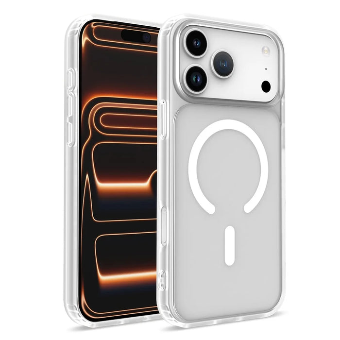 For iPhone 17 Pro Magnetic Case Skin Touch TPU + PC 2.0mm Thickness Anti-drop Phone Cover - White - 1