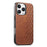 For iPhone 16 Pro / iPhone 16 Pro Max Magnetic Phone Case with Grid Pattern Protective PU Leather + PC Cover - Brown - 1