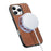 For iPhone 16 Pro / iPhone 16 Pro Max Magnetic Phone Case with Grid Pattern Protective PU Leather + PC Cover - Brown - 3