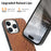 For iPhone 16 Pro / iPhone 16 Pro Max Magnetic Phone Case with Grid Pattern Protective PU Leather + PC Cover - Brown - 4
