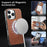 For iPhone 16 Pro / iPhone 16 Pro Max Magnetic Phone Case with Grid Pattern Protective PU Leather + PC Cover - Brown - 6