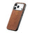 For iPhone 17 Pro Max Magnetic Phone Case with Grid Pattern Protective PU Leather + PC Cover - Brown - 2