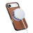 For iPhone Air Magnetic Phone Case with Grid Pattern Protective PU Leather + PC Cover - Brown - 3